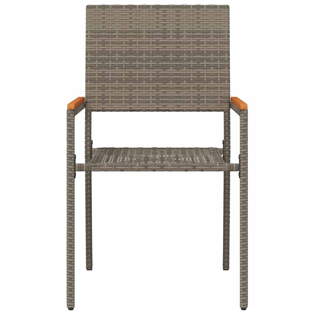 Garden Stacking Chairs 4 pcs Grey and Brown
